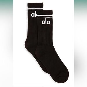 ALO Yoga Unisex Throwback Socks - Black/Size Small